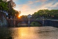 Nijubashi bridge in front of Tokyo Imperial palace in Tokyo, Japan Royalty Free Stock Photo