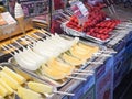 Tokyo, Japan - April 22, 2018 : Skewer fruit in market