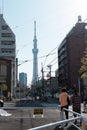 Tokyo Skytree tower, famous landmark near Sumida river