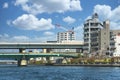 Sumidagawa Ohashi Bridge and Shuto Expressway on the Sumida River.