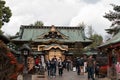 Tourist walking around Ueno Toshogu Golden Shrine