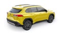 Tokyo, Japan. April 19, 2022: Toyota Corolla Cross 2020. Compact yellow SUV with a hybrid engine and four-wheel drive Royalty Free Stock Photo