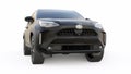 Tokyo, Japan. April 20, 2022: Toyota Yaris Cross 2020. Compact black SUV with a hybrid engine and four-wheel drive for