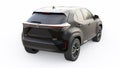 Tokyo, Japan. April 20, 2022: Toyota Yaris Cross 2020. Compact black SUV with a hybrid engine and four-wheel drive for