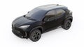 Tokyo, Japan. April 20, 2022: Toyota Yaris Cross 2020. Compact black SUV with a hybrid engine and four-wheel drive for