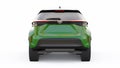 Tokyo, Japan. April 20, 2022: Toyota Yaris Cross 2020. Compact green SUV with a hybrid engine and four-wheel drive for