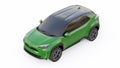 Tokyo, Japan. April 20, 2022: Toyota Yaris Cross 2020. Compact green SUV with a hybrid engine and four-wheel drive for