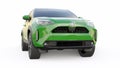 Tokyo, Japan. April 20, 2022: Toyota Yaris Cross 2020. Compact green SUV with a hybrid engine and four-wheel drive for