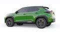 Tokyo, Japan. April 20, 2022: Toyota Yaris Cross 2020. Compact green SUV with a hybrid engine and four-wheel drive for