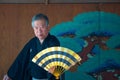 People perform Japanese fan dance in Bunkyo Azalea Festival Tsutsuji Matsuri at Nezu Shrine