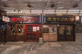Facade designed in a retro style at the izakaya restaurants in the Yuraku Concourse underpass.