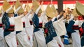 Japanese performers dancing traditional Awaodori dance in the famous Koenji Awa Odori festival, Tokyo, Japan