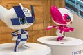 Two mascots miraitowa and someity of Tokyo 2020 Summer Olympics and Paralympics Games.