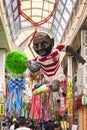 Mashed paper sculpture of rugbyman Michael Leitch at Asagaya Pearl Center during Tanabata festival. Royalty Free Stock Photo