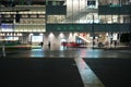 Shinjuku Expressway Bus Terminal viewed from JR Shinjuku station side in the rain