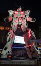 Unicorn Gundam statue life size standing front of Diver city plaza Tokyo in Odaiba