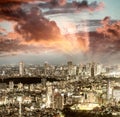 Tokyo, Japan. Beautiful aerial view of city buildings at night Royalty Free Stock Photo