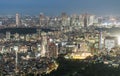 Tokyo, Japan. Beautiful aerial view of city buildings at night Royalty Free Stock Photo