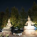 Buddhist statue sitting in the lotus position located in Asakusa, Tokyo Royalty Free Stock Photo