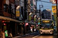 Tokyo, Japan - 04/10/2017: A bus travelling through Nakano in To