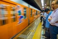 TOKYO, JAPAN - CIRCA MAY 2014: Crowd of people hurry at Ikebukuro station in Tokyo, Japan. Ikebukuru is the second