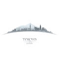 Tokyo Japan city skyline silhouette white background