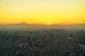 Tokyo, Japan cityscape with Fuji. City view of Tokyo in the sunset light with Mount Fuji Royalty Free Stock Photo