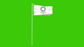 TOKYO, JAPAN, DECEMBER 2019: Flag of the olympic games in Tokyo 2020 fluttering in the wind. Green Screen. 3d illustration