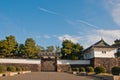 TOKYO, JAPAN - DECEMBER 1, 2018: Japanese royal Imperial Palace side gate in sunny morning. There is no body in the photo