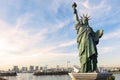 TOKYO JAPAN - december 09: Liberty statue in Odaiba on December 09 2023 in Tokyo Japan.It is a large artificial island in Tokyo Royalty Free Stock Photo