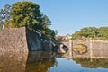 TOKYO, JAPAN - DECEMBER 1, 2018: Nijubashi Bridge Eyeglass bridge or Double bridge that connects the Royal Imperial Palace front