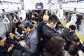 Crowded metro in Tokyo Royalty Free Stock Photo