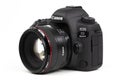 Tokyo, Japan 22.04.2020: DSLR camera Canon Mark 5D IV with Canon EF-50mm 1.2 USM