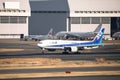 Tokyo, Japan - 8 February, 2020: ANA airplane at Haneda Airport HND. All Nippon Airways is the largest airline in Japan Royalty Free Stock Photo
