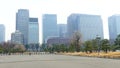 Chiyoda Ward skyline and Kokyogaien Park trees from Imperial palace