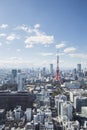 TOKYO, JAPAN - 19 FEBRUARY 2015 - The city of Tokyo, Tokyo tower Royalty Free Stock Photo