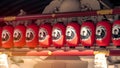 Tokyo, Japan-02 February, 2020: Red lanterns at the front of Kabukiza Theatre Royalty Free Stock Photo