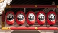 Tokyo, Japan-02 February, 2020: Red lanterns at the front of Kabukiza Theatre Royalty Free Stock Photo