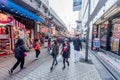 TOKYO, JAPAN - JANUARY 28, 2017: Ameyoko Shopping Street in Tokyo. Ameyoko is a busy market street along the Yamanote Line tracks Royalty Free Stock Photo