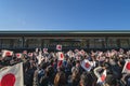 Appearance on the occasion of the New Year of Their Majesties the Emperor and Empress of Japan accompanied by the younger brother Royalty Free Stock Photo