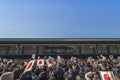 Appearance on the occasion of the New Year of Their Majesties the Emperor and Empress of Japan accompanied by the younger brother Royalty Free Stock Photo