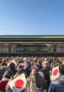 Appearance on the occasion of the New Year of Their Majesties the Emperor and Empress of Japan accompanied by the younger brother Royalty Free Stock Photo