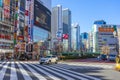 Crowd of undefined people crossing streets at Shinjuku road in Tokyo, Japan Royalty Free Stock Photo