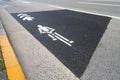 the indication of the cycle path in Tokyo, Japan Royalty Free Stock Photo