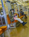 Half Entry Subway Train Interior, Tokyo, Japan