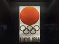 Japanese olympic poster used during Tokyo 1964 Summer Olympics games of Japan.