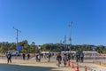 Police security check for the appearance on the occasion of the New Year of Their Majesties the Emperor and Empress of Japan in Royalty Free Stock Photo