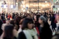 TOKYO, JAPAN - JANUARY 28, 2017: Shibuya District in Tokyo. Famous and busiest intersection in the world, Japan. Shibuya Crossing. Royalty Free Stock Photo