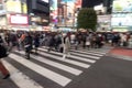 TOKYO, JAPAN - JANUARY 28, 2017: Shibuya District in Tokyo. Famous and busiest intersection in the world, Japan. Shibuya Crossing. Royalty Free Stock Photo