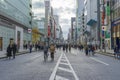 People walking and relaxing on Ginza street in Tokyo, Japan Royalty Free Stock Photo